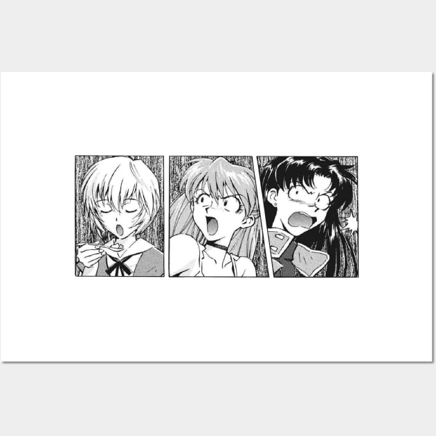 Rei, Asuka and Misato Wall Art by hole